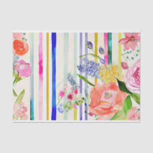 Waterverf Stripe Speelse Whimsical Roze Decoupage Tissuepapier