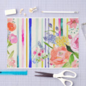Waterverf Stripe Speelse Whimsical Roze Decoupage Tissuepapier (Craft)