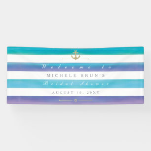Waterverf Striped Nautical Vrijgezellenfeest Banne Spandoek