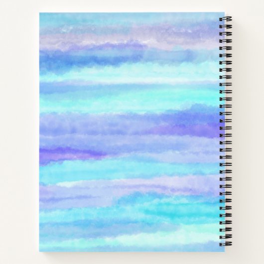 Waterverf Stripes Blue Monogram Notitieboek (Achterkant)