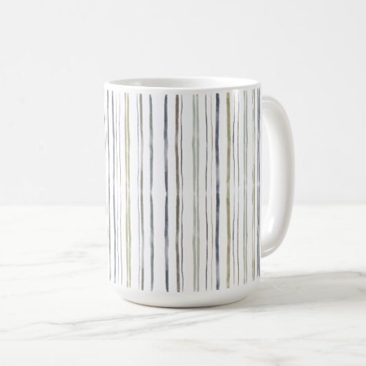 Waterverf Stripes Koffie Mok | 443 ml | keramisch (Voorkant rechts)