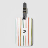 Waterverf Stripes Monogram Bagagelabel (Voorkant (verticaal))