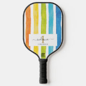 Waterverf Stripes Monogram Script Naam Pickleball Paddle (Voorkant)