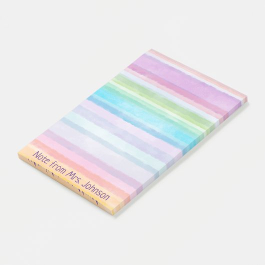Waterverf Stripes Personaliseer notities Post-it® Notes (Schuin)