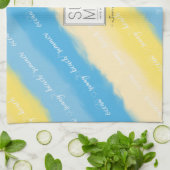 Waterverf Stripes Summer Calligraphy Theedoek (Gevouwen)