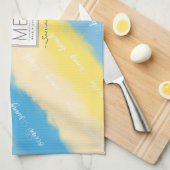 Waterverf Stripes Summer Calligraphy Theedoek (Quarter Fold)