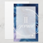 Waterverf strologie - Gemini Briefpapier (Voorkant / Achterkant)