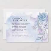 Waterverf - Stusty Blue Floral Shower Kaart (Voorkant)