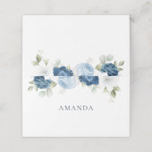 Waterverf Stusty Blue Floral Wedding (Buitenkant ongevouwen)