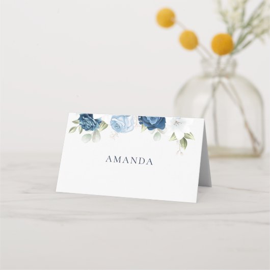 Waterverf Stusty Blue Floral Wedding (Voorkant)