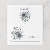 Waterverf Stusty Navy Blue Floral Wedding (Buitenkant ongevouwen)