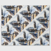 Waterverf Style Bald Eagle Flying Cliff Cadeaupapier (Vlak)