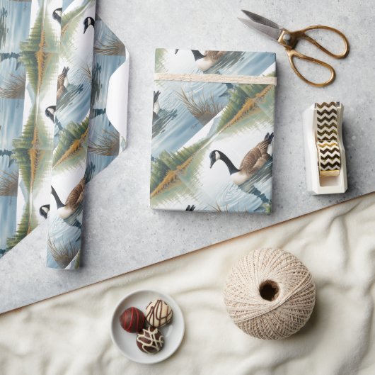 Waterverf Style Canada Goose Bird Zwemmeer Cadeaupapier (Crafts)
