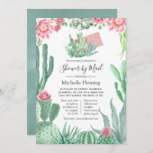 Waterverf Succulent Baby of Vrijgezellenfeest per Kaart (Voorkant / Achterkant)