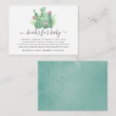 Waterverf Succulent Baby shower Book Request Informatiekaartje (Voorkant / Achterkant)