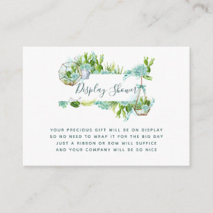 Waterverf Succulent Baby shower Display Shower Informatiekaartje