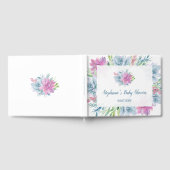 Waterverf Succulent Baby shower Gastenboek (Volledig)