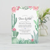 Waterverf Succulent Baby shower per post Kaart (Staand voorkant)