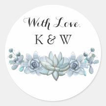 Waterverf Succulent & Bloem Bruiloft Sticker
