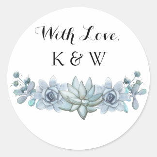 Waterverf Succulent & Bloem Bruiloft Sticker