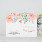 Waterverf Succulent Blush Floral Elegant Wedding (Staand voorkant)
