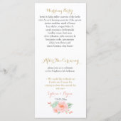 Waterverf Succulent Blush Floral Elegant Wedding Programma (Achterkant)