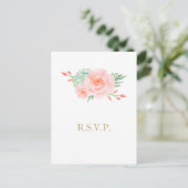 Waterverf Succulent Blush Floral Elegant Wedding Uitnodiging Briefkaart (Staand voorkant)