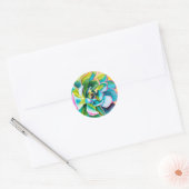 Waterverf succulent botanisch ronde sticker (Envelop)