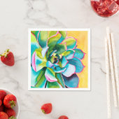 Waterverf succulent botanisch servet (Insitu)