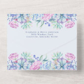 Waterverf Succulent Botanische bruiloft All In One Uitnodiging (Achterkant)