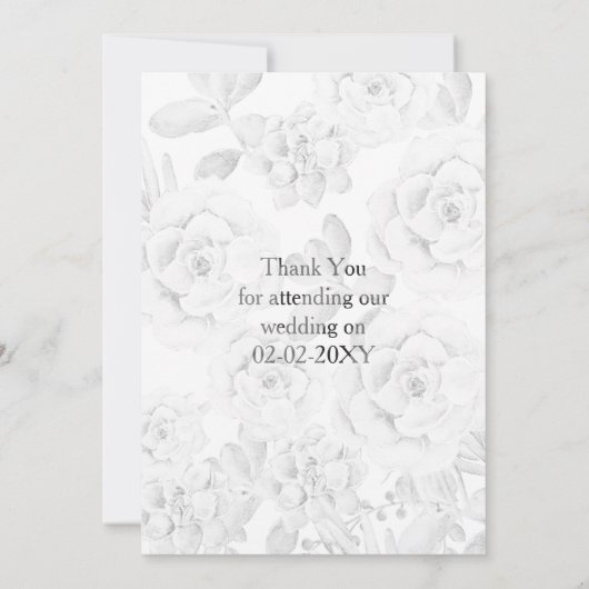 waterverf succulent bruiloft Dank u Bedankkaart (Achterkant)