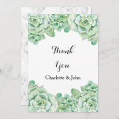 waterverf succulent bruiloft Dank u Bedankkaart (Voorkant / Achterkant)