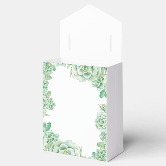 waterverf succulent bruiloft gunst doos bedankdoosjes (Geopend)