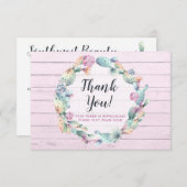 Waterverf Succulent Cactus Rustic - Hartelijk dank Kaart (Voorkant / Achterkant)