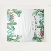 Waterverf Succulent Cactus Wedding Backdrop Wandkleed (Voorkant (horizontaal))