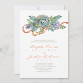 Waterverf Succulent Cluster Bruiloft Kaart (Voorkant)