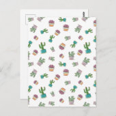 Waterverf Succulent en Cactus Plant Pattern Briefkaart (Voorkant / Achterkant)