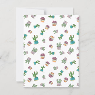 Waterverf Succulent en Cactus Plant Pattern Briefkaart