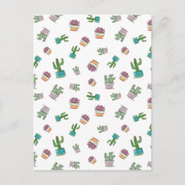 Waterverf Succulent en Cactus Plant Pattern Briefkaart