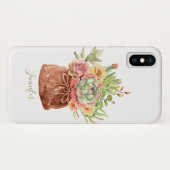 Waterverf Succulent Floral Botanical Personalized Case-Mate iPhone Case (Achterkant (horizontaal))