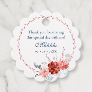 Waterverf Succulent Floral Botanisch Bat Mitzvah Bedankjes Labels