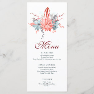 Waterverf Succulent Floral Botanisch Bat Mitzvah Menu