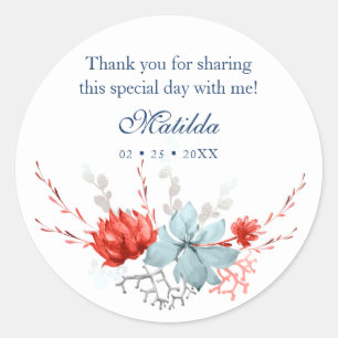Waterverf Succulent Floral Botanisch Bat Mitzvah Ronde Sticker