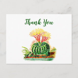 Waterverf Succulent Floral Cactus Bedankt Briefkaart