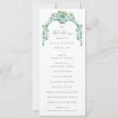 Waterverf Succulent Flower Garden Wedding Programm Kaart (Voorkant)