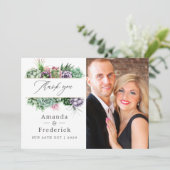 Waterverf Succulent Geometric Wedding Bedankkaart (Staand voorkant)