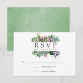 Waterverf Succulent Geometric Wedding RSVP Kaartje (Voorkant / Achterkant)