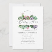 Waterverf Succulent Geometric Wedding Shower Kaart (Voorkant)