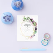 Waterverf Succulent Geometric Wedding Uitnodiging Flyer (Enkel)