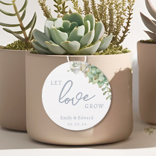 Waterverf Succulent Laat Liefde Groeien Trouwen Bedankjes Labels